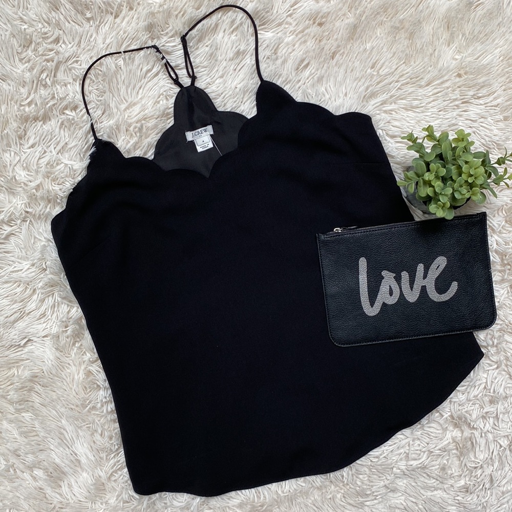 J. Crew Factory Scalloped Cami 💗 Black